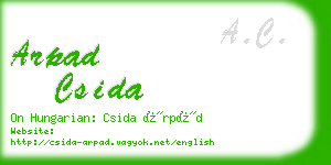 arpad csida business card